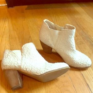 White lace booties